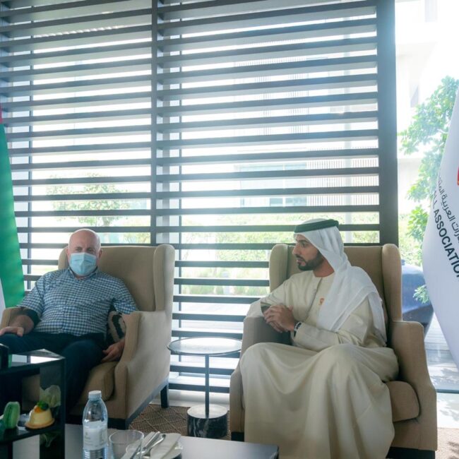 راشد بن حميد يستقبل رئيس الاتحاد اللبناني لكرة القدم
