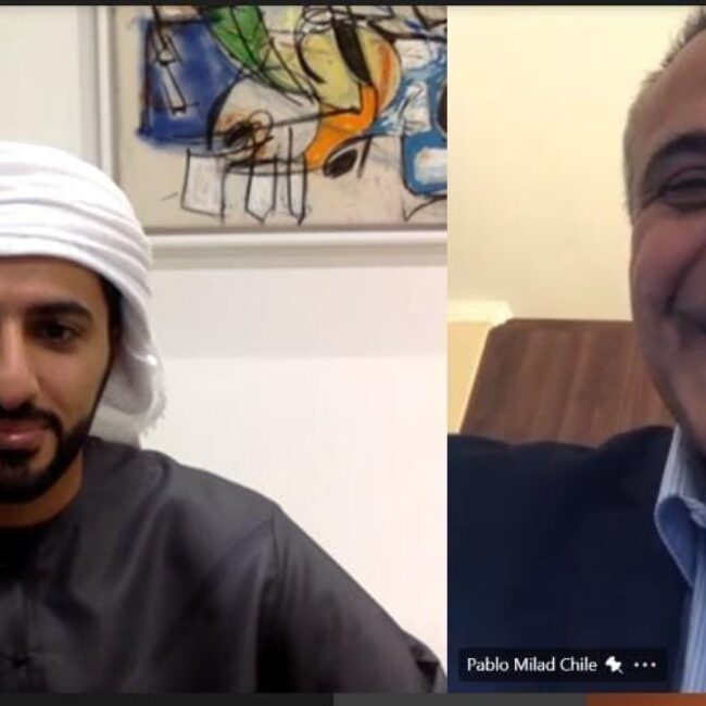 راشد بن حميد يلتقي رئيس اتحاد تشيلي لكرة القدم