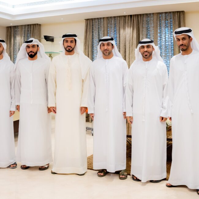 راشد بن حميد النعيمي يستقبل طاقم التحكيم الإماراتي المونديالي قبل السفر إلى الدوحة للمشاركة في إدارة مباريات مونديال 2022