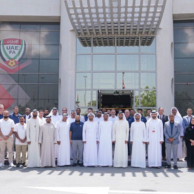 Rashid bin Humaid meets with UAE Football Association Members and thanks them for their efforts
